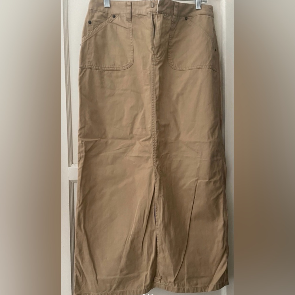 Old Navy Blue Jeans Khaki Maxi Denim Skirt Size 6